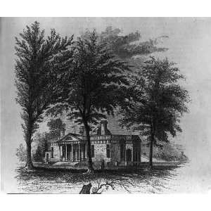 Exterior of Jeffersons home   Monticello, 1853 