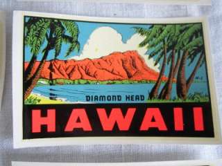 Vintage Lot of 7 Hawaii Hawaiiana Travel Luggage Souvenir Decals 