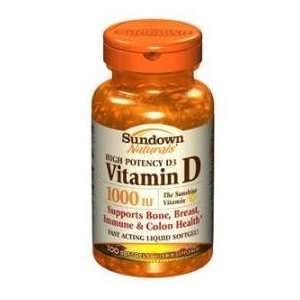  Sundown Vitamin D 1000iu Tablets 100 Health & Personal 
