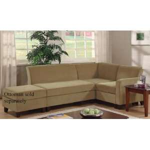  Sectional Sofa with Wooden Legs Cocoa Velvet: Home 