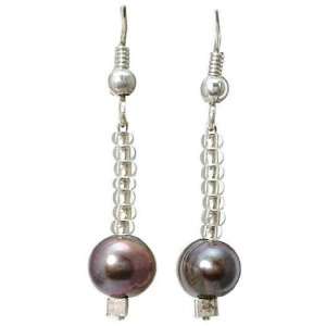  AM335clip   Peacock Colour Freshwater Pearl Earrings by 
