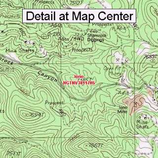  USGS Topographic Quadrangle Map   Ione, Nevada (Folded 