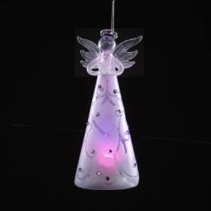   Frosted Glass Angel with Heart Christmas Ornaments 6 Home & Kitchen