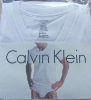 NEW MENS CK CALVIN KLEIN V NECK T SHIRTS 3 PACK WHITE ALL SIZES  S, M 