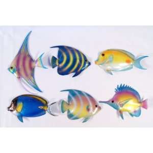  Handpainted Gliter Cartoon Tropical Fish Wall Plaque 6 