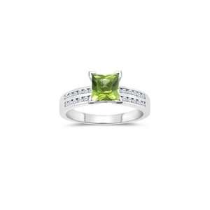   Cts Diamond & 0.89 Cts Peridot Engagement Ring in 14K White Gold 8.0