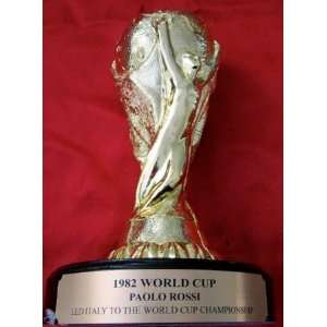 World Cup Soccer 1982 Paolo Rossi Signed / Autographed Trophy   Sports 