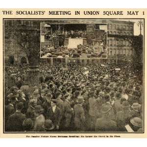 1908 Print Socialist Meet Union Square A Berkman Speech   Original 