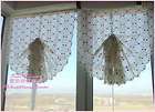 Embroidery Purple Vine Sheer Voile Pull up Cafe curtain 35*85  