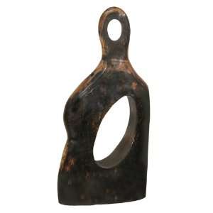    Colossal Male Ceramic Sculpture, Textured Black