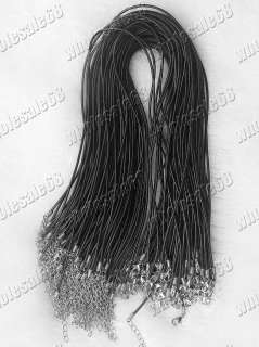 FREE wholesale lots 50pcs black rubber 18k necklace cord chain DIY 45 
