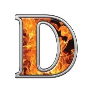  Reflective Letter D with Inferno Flames   6 h 