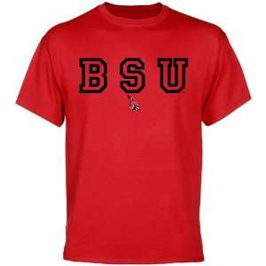 Ball State Cardinals Wordmark Logo T Shirt   Cardinal  