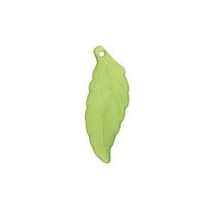  Lucite Grass Green Turning Leaf 14x39mm Charms Arts 