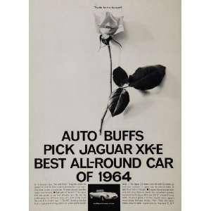   Ad Jaguar XK E Sports Car Automobile Award Rose   Original Print Ad