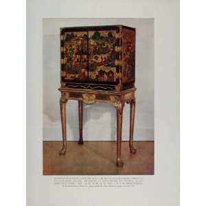   Century Chinese Lacquer Cabinet   Original Lithograph