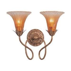 Crystorama 5672 GL European Classic 2   Light Wall Sconce in Gold Leaf 