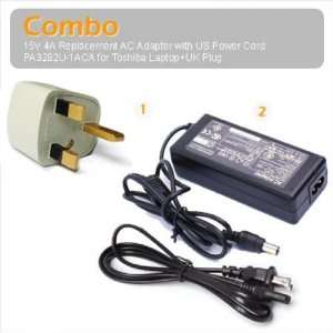   US Power Cord PA3282U 1ACA for Toshiba Laptop+UK Plug Electronics