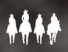 HORSE FAMILY DECAL mother son and 2 daughters for tack box truck or 
