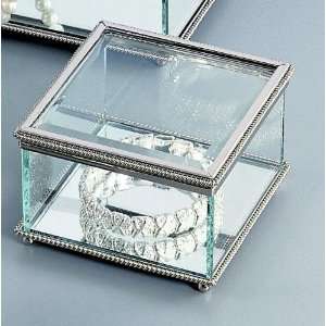 Glass Trinket Box or Jewelry Box with Optional Engraving:  