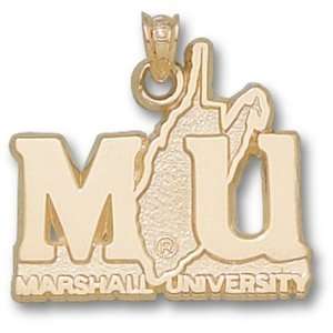  Marshall University Mu W/W Va Outline Pendant (14kt 