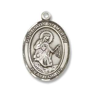  Sterling Silver Our Lady of Mercy Medal Pendant with 24 