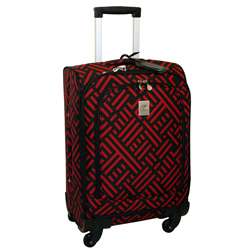 Jenni Chan Black and Red 20 inch Wheeled Carry on Upright Luggage 