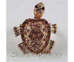 Cute GP Turtle Ajustable Ring Swarovski Crystal JA162  