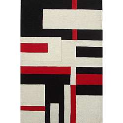 Hand tufted White Wool Cool Rug (5 x 8)  Overstock
