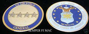 US AIR FORCE GENERAL 4 STAR CHALLENGE COIN PIN USAF  