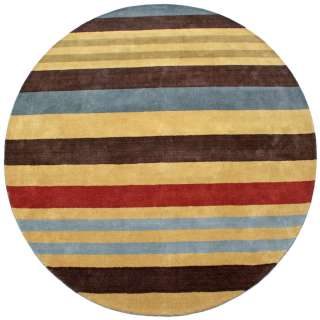 Hand tufted Cosmo Striped Wool Rug (8 Round)  Overstock