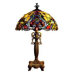 Tiffany Style Victorian Antique Gold Table Lamp  Overstock