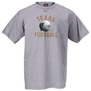  Nike Texas Longhorns Grey Football Helmet T shirt: Sports 