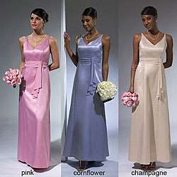 Jump Apparel Womens Satin V neck Bridesmaids Dress  Overstock