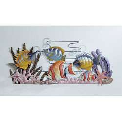 Hand painted New Fish Metal Wall Art  Overstock