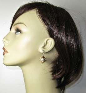   30ctw Genuine Diamond 14k Gold/Sterling Ornament Dangle Earrings 13.8g