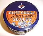 VINTAGE BLUE CORAL SEALER JAR / COBALT BLUE GLASS w/ TIN LID LQQK!!!