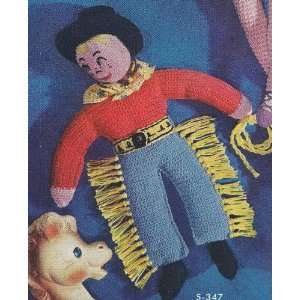  Vintage Crochet PATTERN to make   Cowboy Soft Doll Clothes 