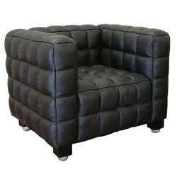 Arriga Modern Black Leather Chair  Overstock