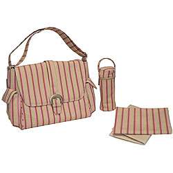 Kalencom Canvas Buckle Diaper Bag in Pink Stripes  Overstock