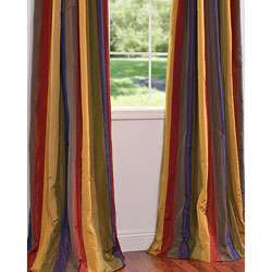   Stripe Faux Silk Taffeta 50x84 inch Curtain Panel  
