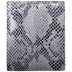 Leatherbay Grey Leather Snake Print Large Bi fold Wallet   