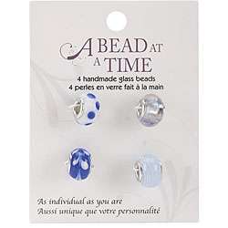 Bead at a Time Light Blue and White Glass Bead Value Pack 