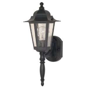   Wall Lantern   w/ Clear Seed Glass Textured Black: Home Improvement