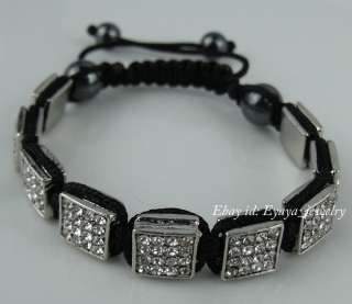   Crystal Disco Shamballa Bling Bracelet asjustble 9 Charm Beads  