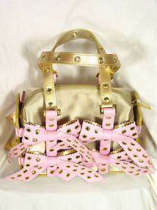 MICHAEL SIMON NEW YORK Whimsical Gold and Pink Handbag  