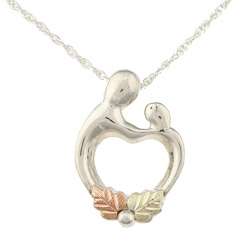 Black Hills Gold over Silver Necklace of mother and child   