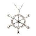 Sterling Silver Diamond Accent Ship Wheel Necklace Today 