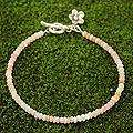 Silver Blossoming Hope Pink Opal Bracelet (Thailand 
