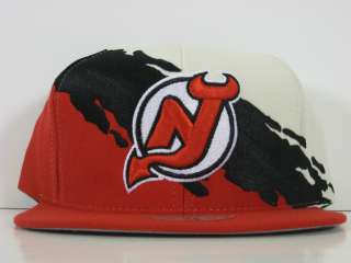 New NHL NEW JERSEY DEVILS SNAPBACK MITCHELL & NESS Paintbrush Hat 